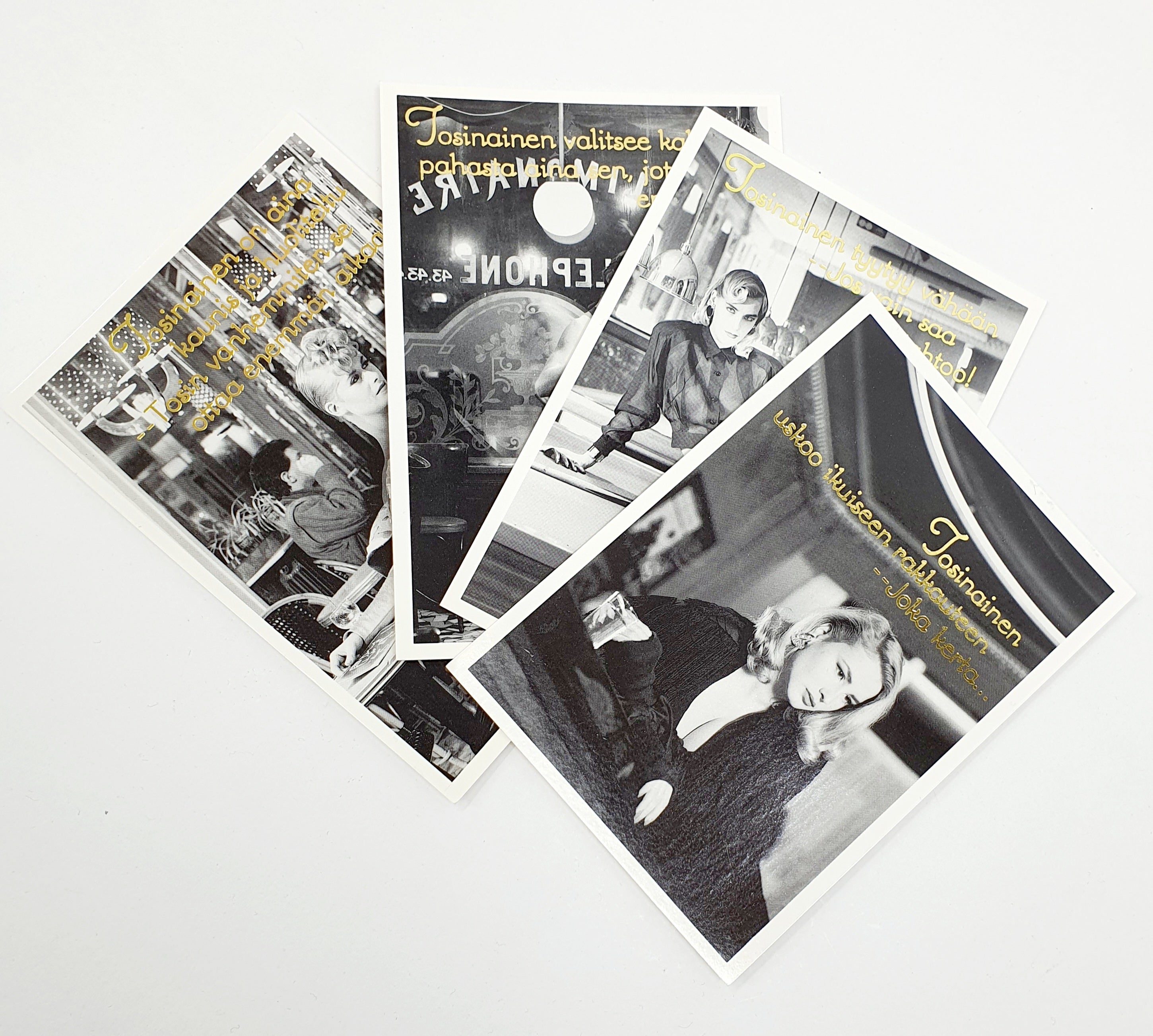 Vintage cards from the 90s, four different types