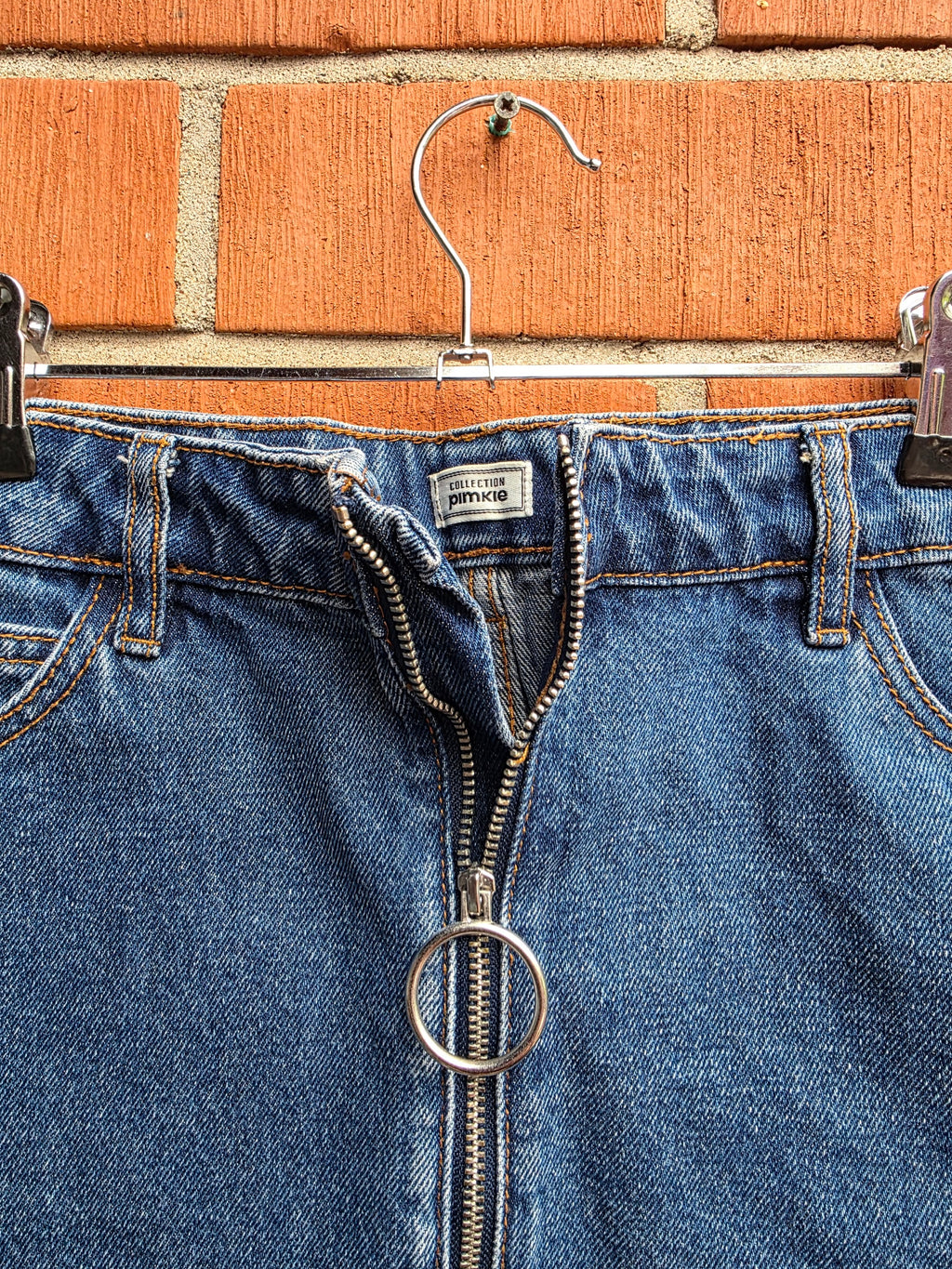 Pimkie, denim mini skirt, waist 82cm, size 38