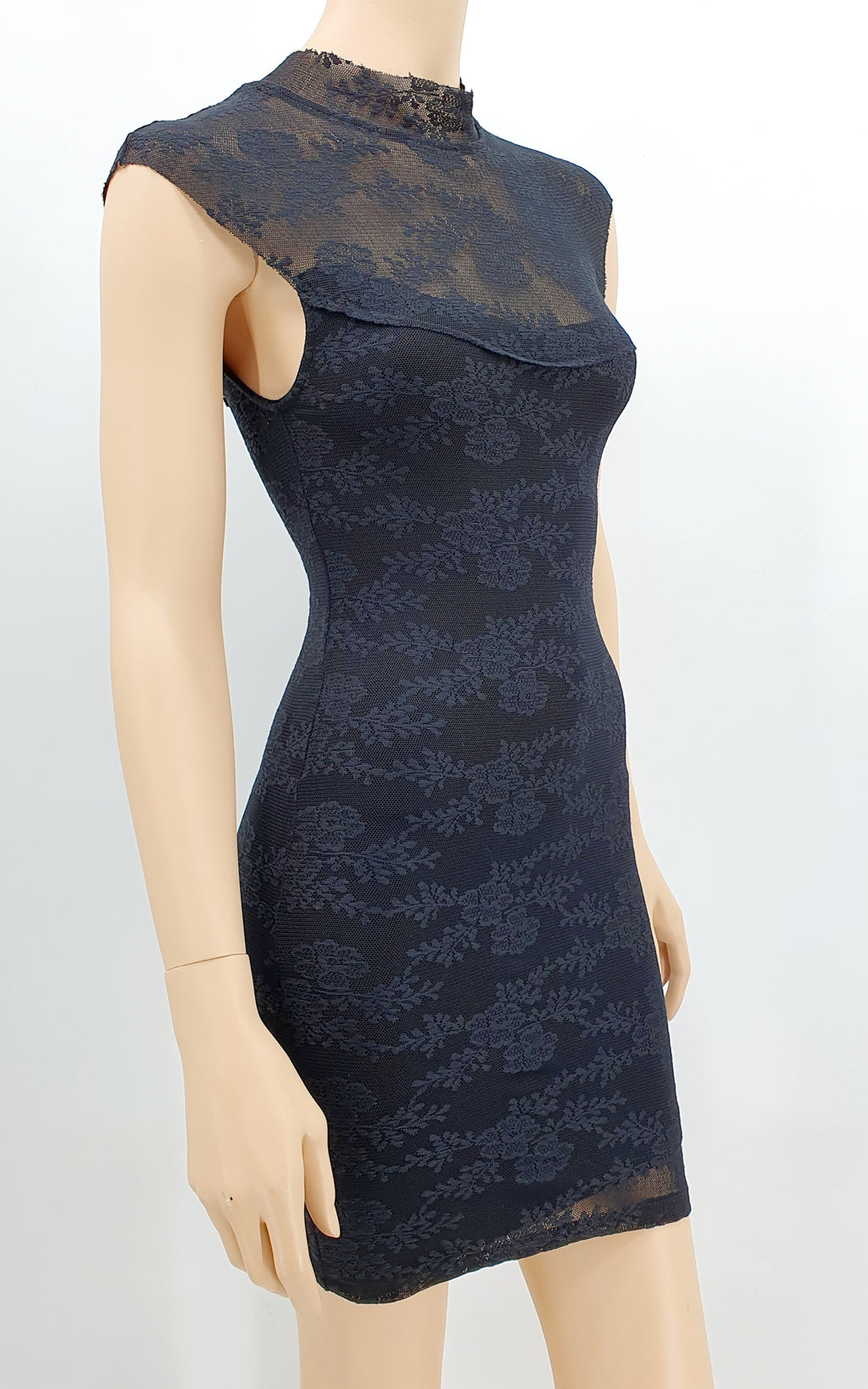 Madonna, black Y2K lace dress, size 34