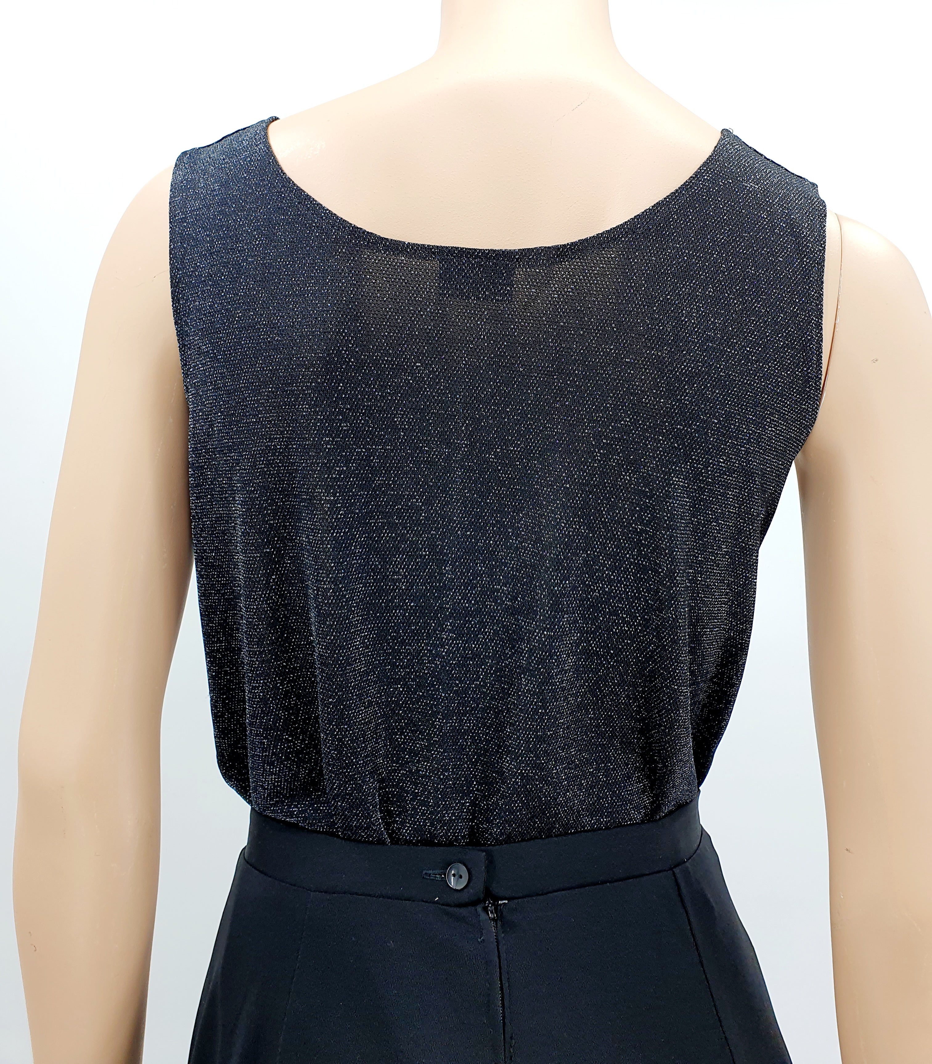 Merci, black glitter top, from the 90s, size 38