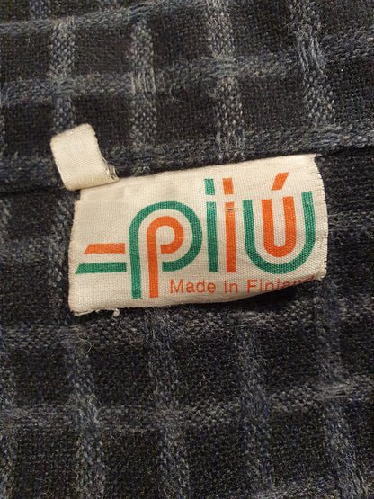 Piiu, musta ruutukuvioinen jakku 80-luvulta,oversize-malli, 36-42
