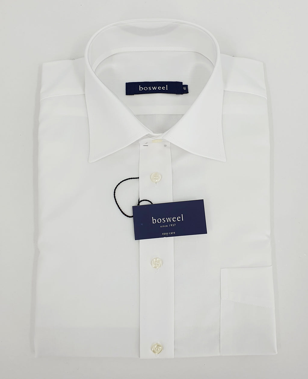 Bosweel, unused men's long-sleeved shirt, color white, size 41