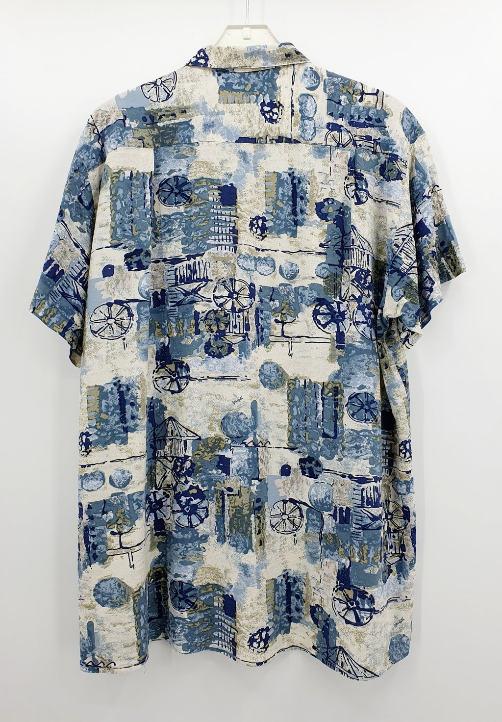 MSJ Fashion, men's short-sleeved viscose shirt from the 90s, size XL