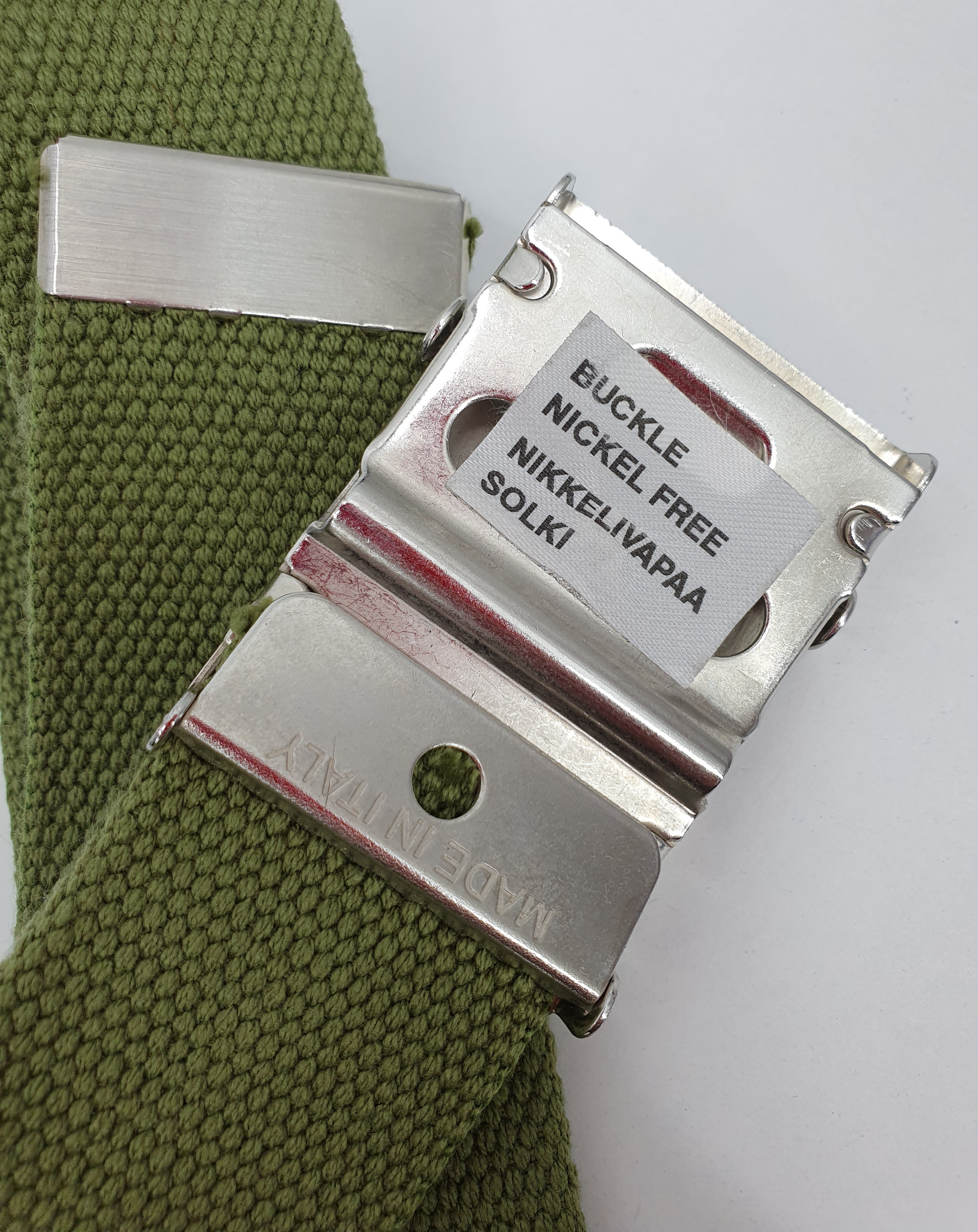 Textile belt, terrain green, length 103cm