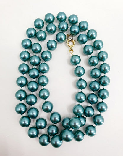 Turquoise pearl necklace, length 58cm