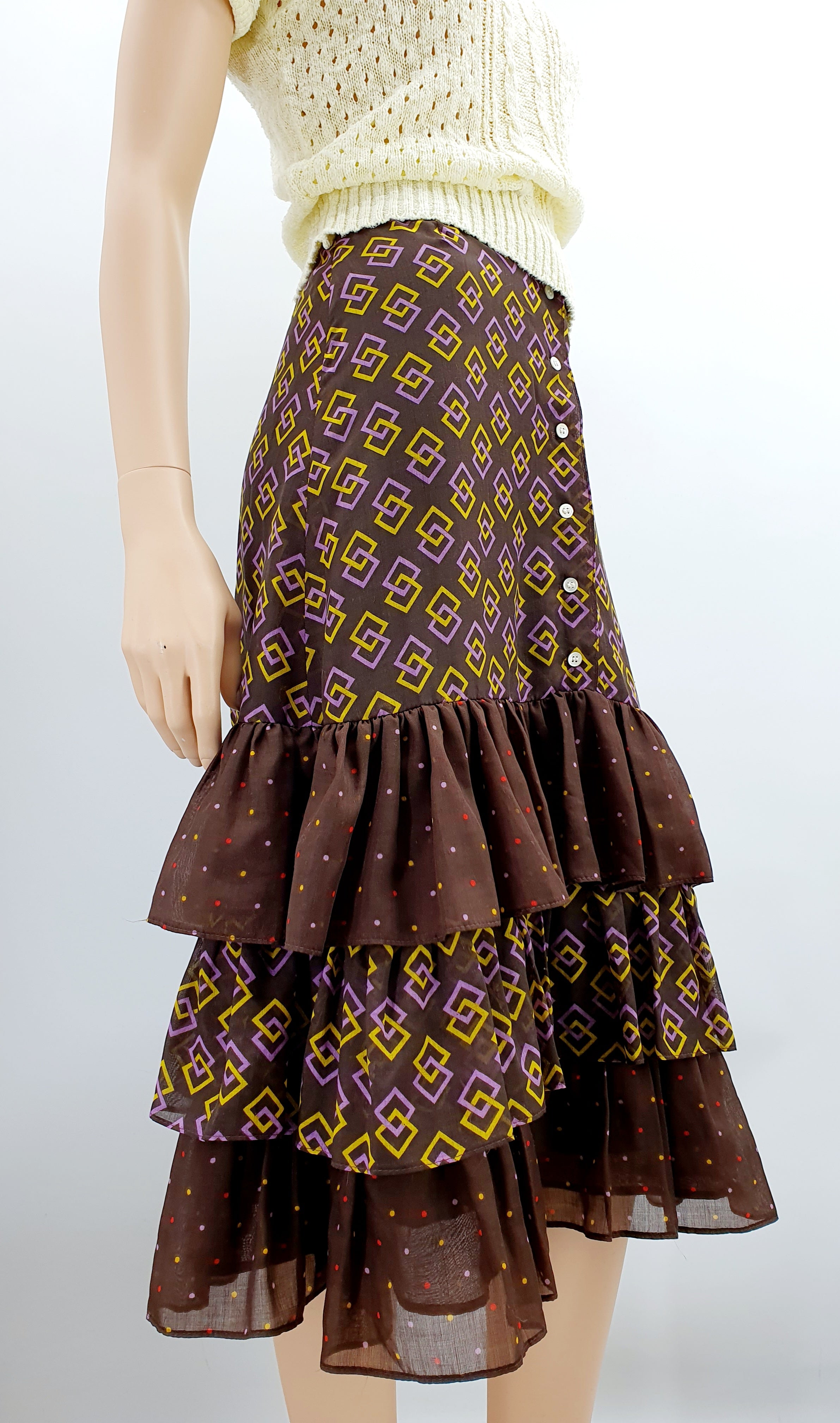 Malli-Mari design Gudrun Sjöden, frill skirt from the 70s, waist 60cm, size max 32-34