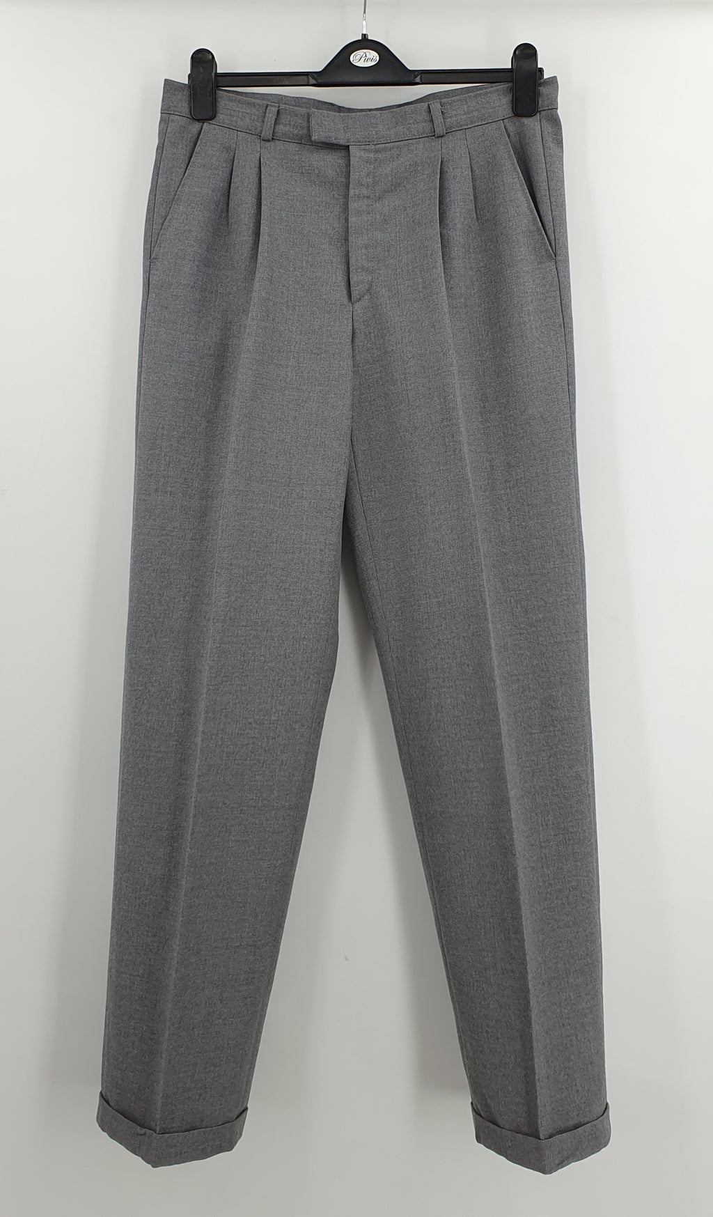 Luhta, men's gray straight pants from the 80s, waist 82cm