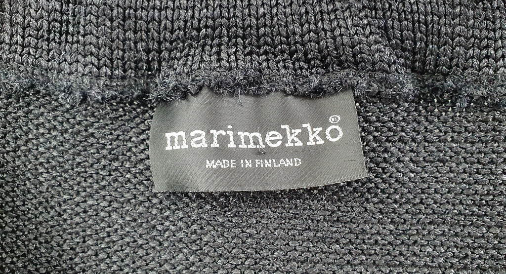 Marimekko, black long viscose knitted skirt from the 80s-90s, waist 80-100cm, size 44-46
