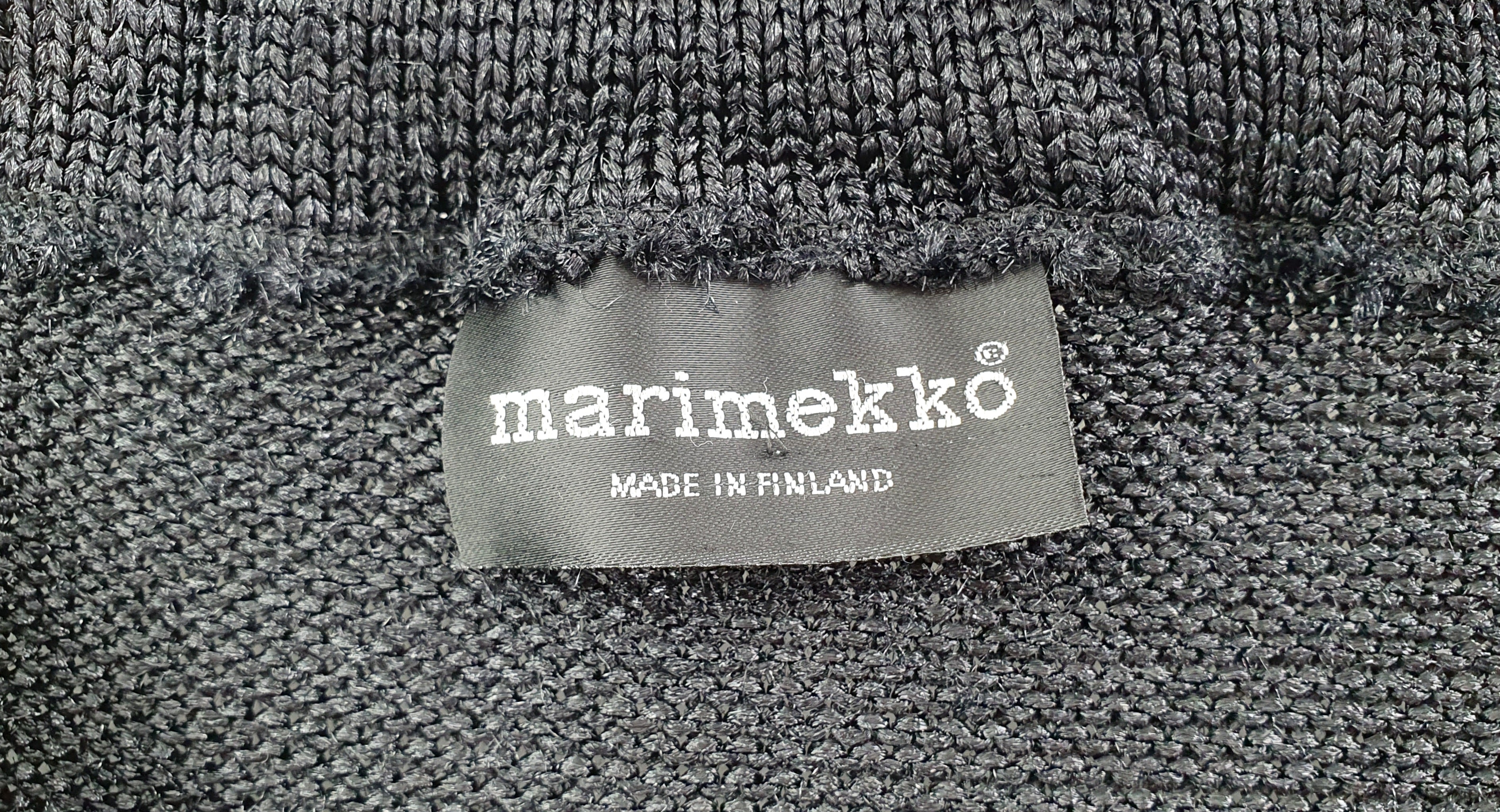 Marimekko, black long viscose knitted skirt from the 80s-90s, waist 80-100cm, size 44-46
