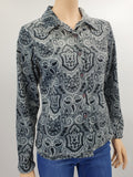 Only, paisley patterned Y2K stretch velvet blouse, size 38(40)