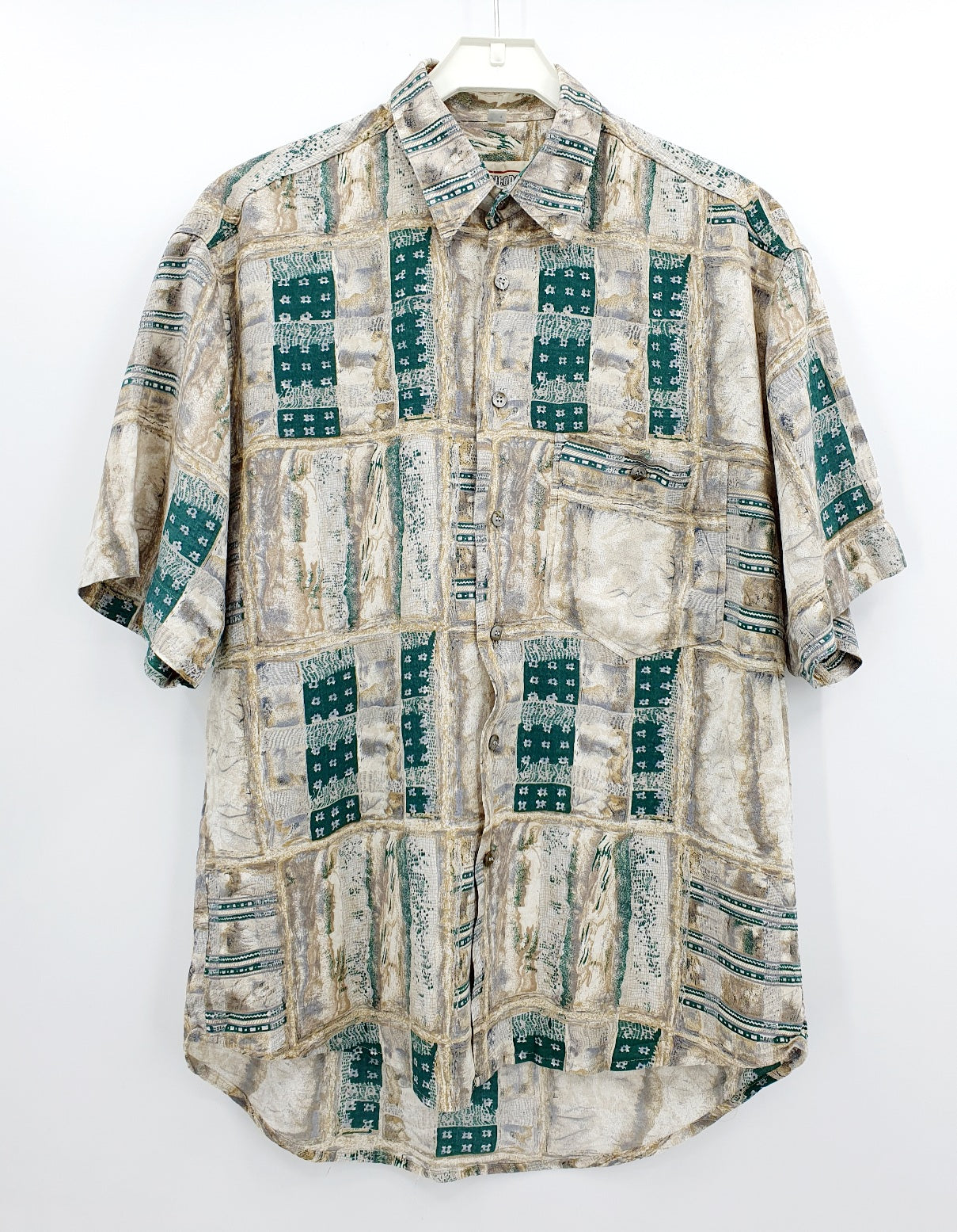 Bruno Altonelli, men's short-sleeved viscose shirt from the 90s, size SM