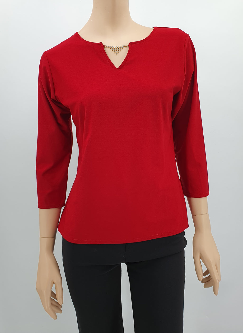 Punainen Y2K pusero strassikoristeella, koko 36/38