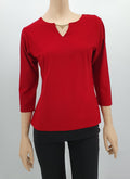 Red Y2K blouse with rhinestones, size 36/38