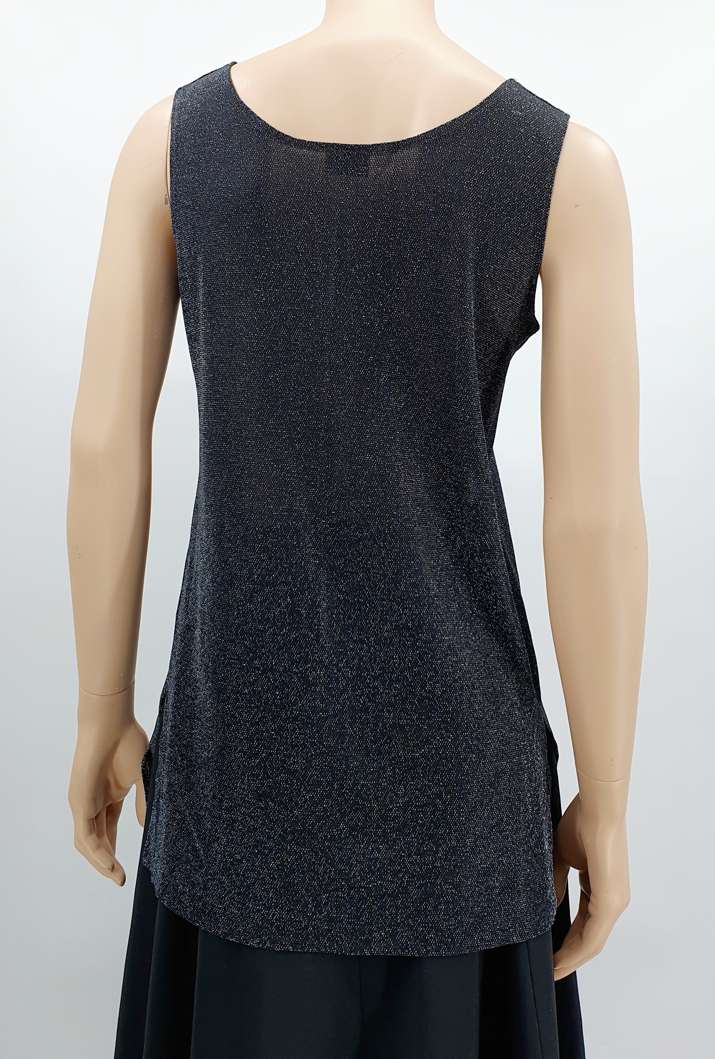 Merci, black glitter top, from the 90s, size 38