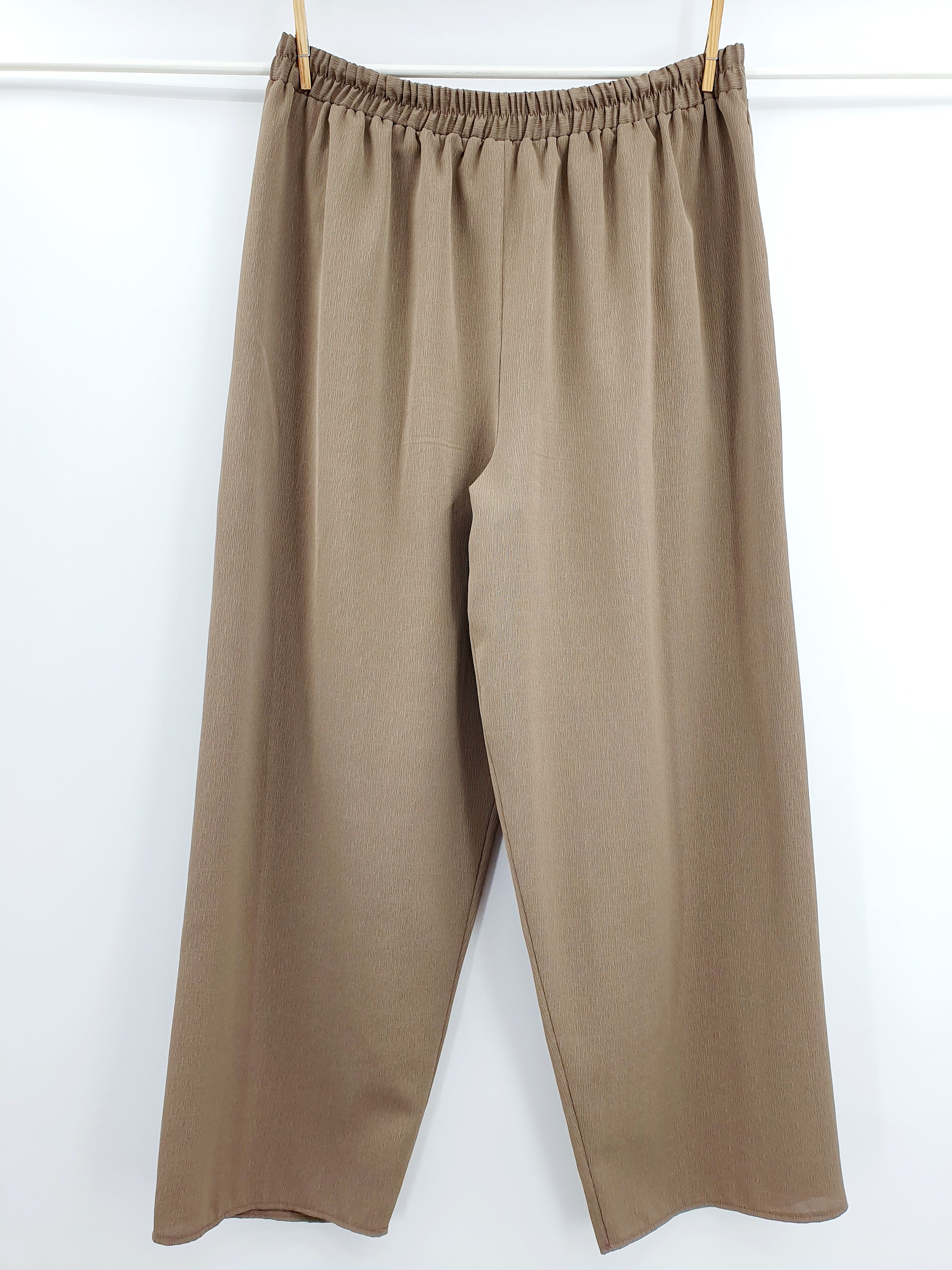Eurofashion, beige women's trousers, waist 86-100cm, size 44-46-(48)