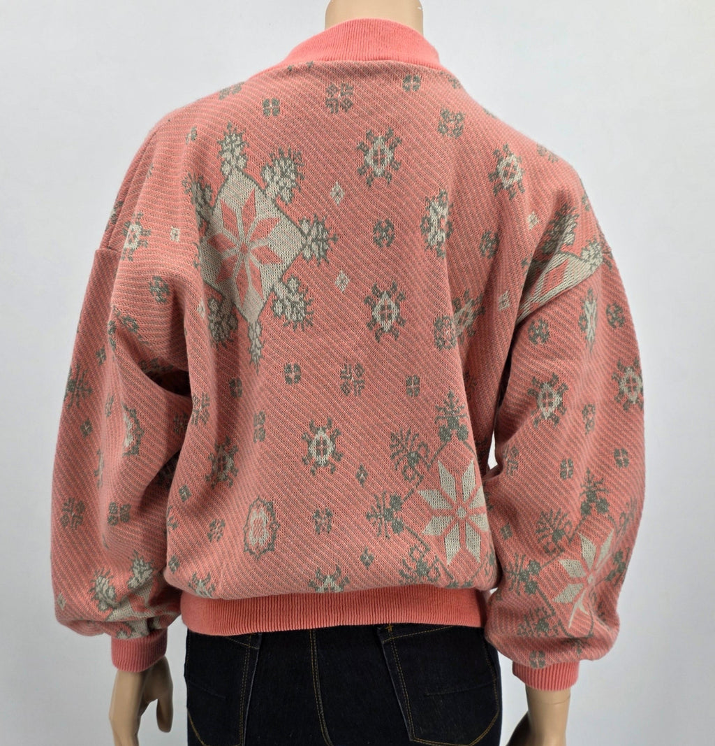 Salmon red sweater from the 80s, unused, size 36-38