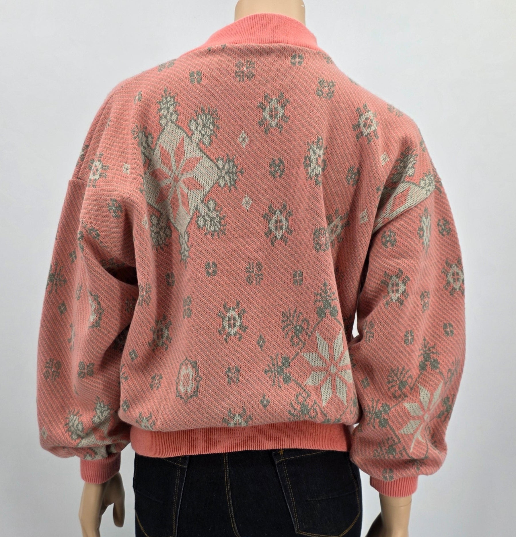Salmon red sweater from the 80s, unused, size 36-38