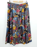 Floral patterned viscose skirt from the 80s-90s, waist 74cm, size 36(38)