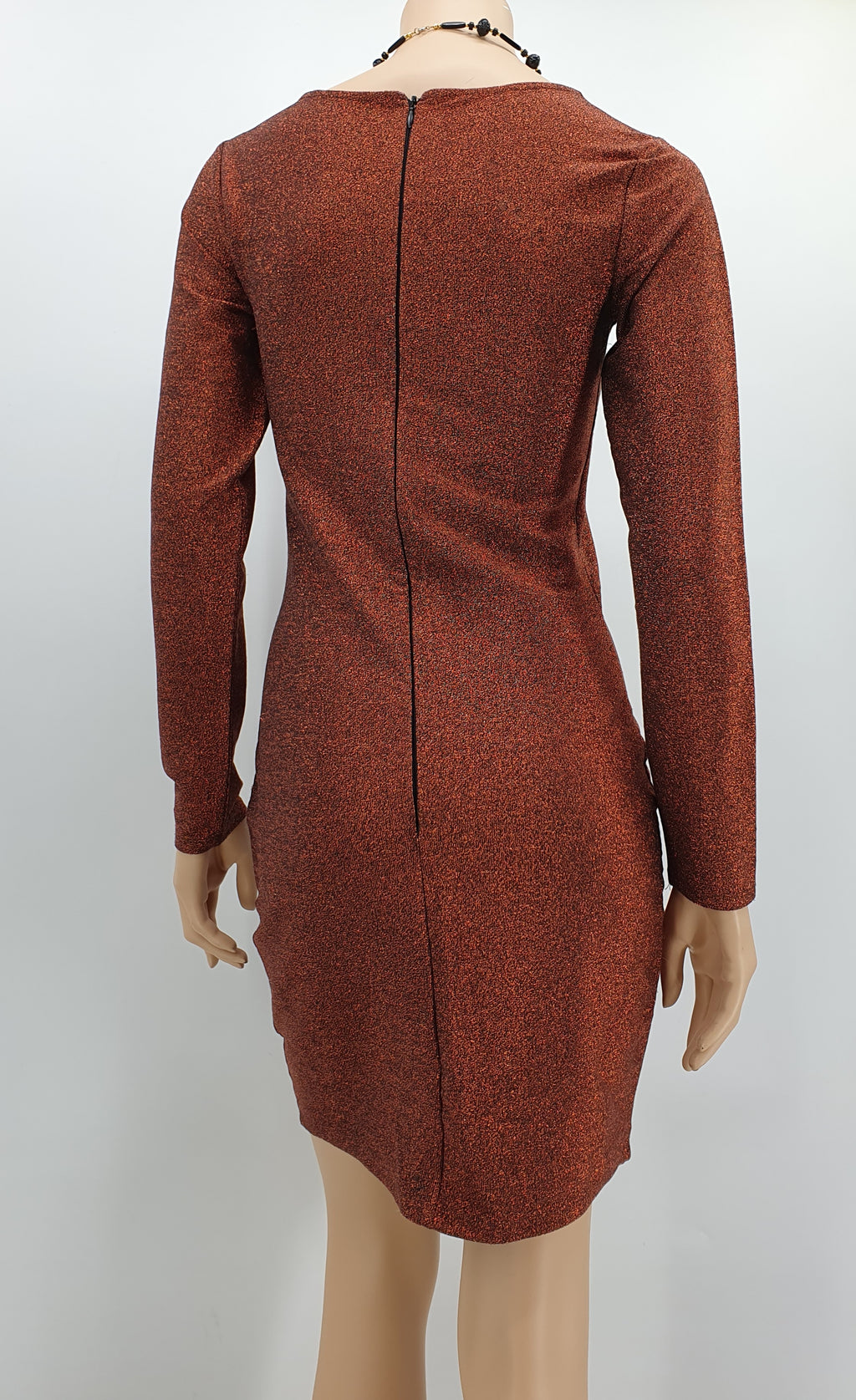 Sparkling copper-colored party dress from the 2000s, size 34-36