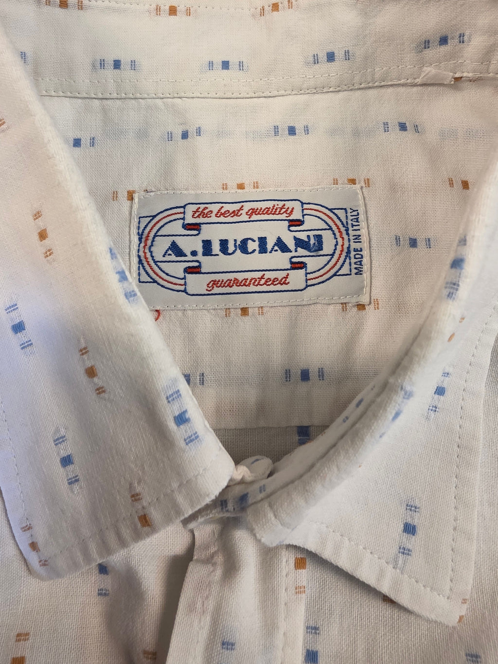 White men's cotton shirt, 70s-80s, size SM