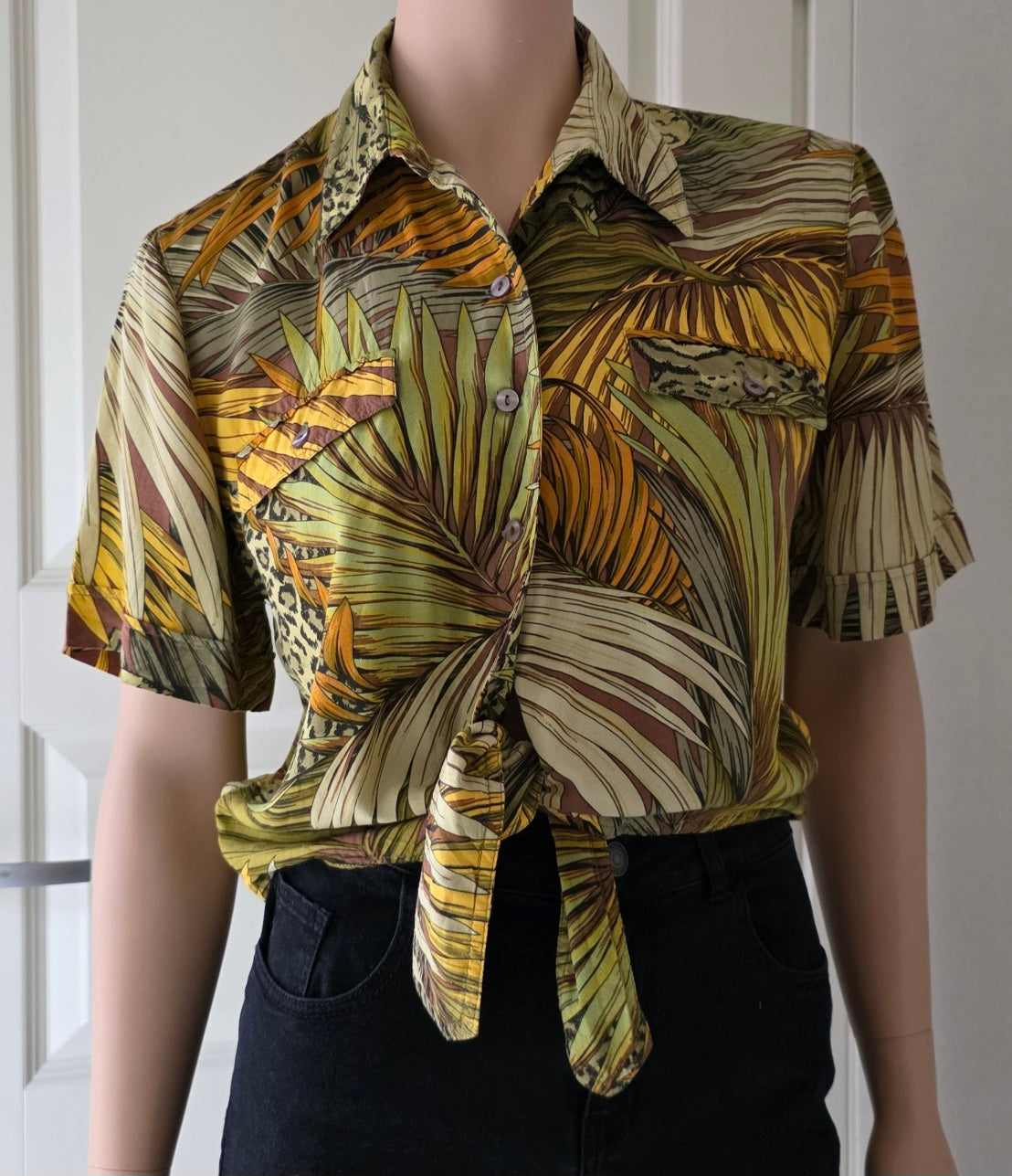 Betty Barclay, jungle print short viscose shirt, size 38/40