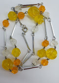 Light yellow necklace from the 60s-70s, length 72cm