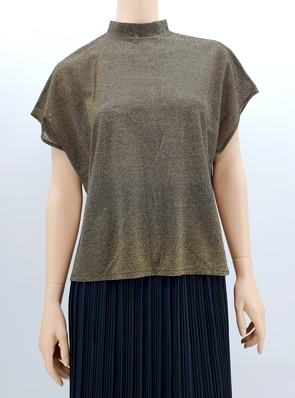 GG, gold-colored party blouse from the 90s, size 42-44