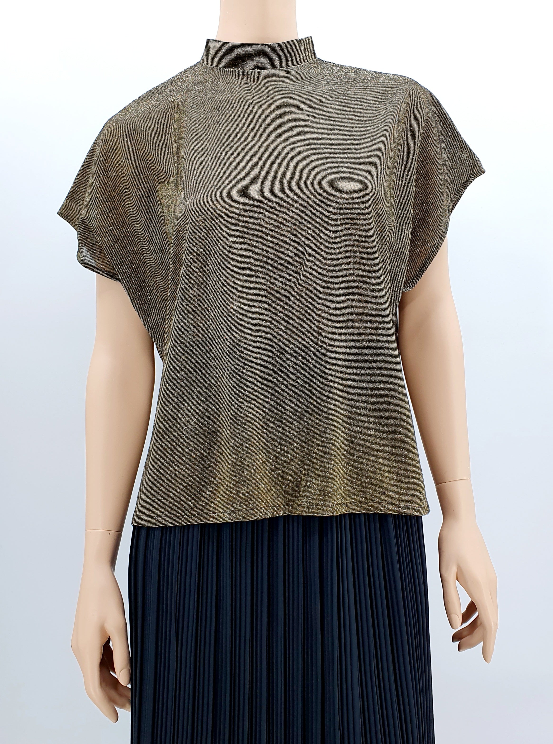 GG, gold-colored party blouse from the 90s, size 42-44