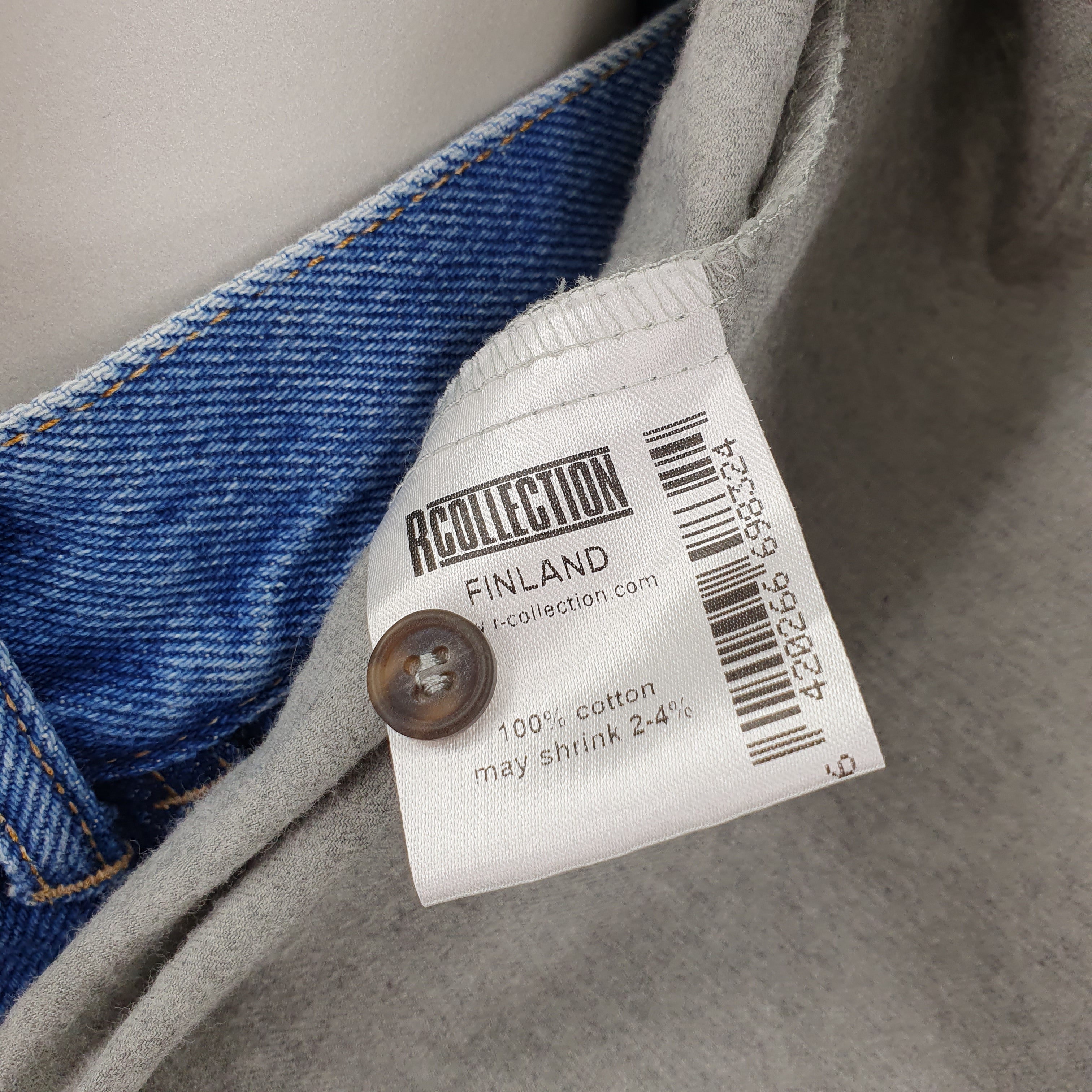 R-Collection, gray cotton shirt, size 36