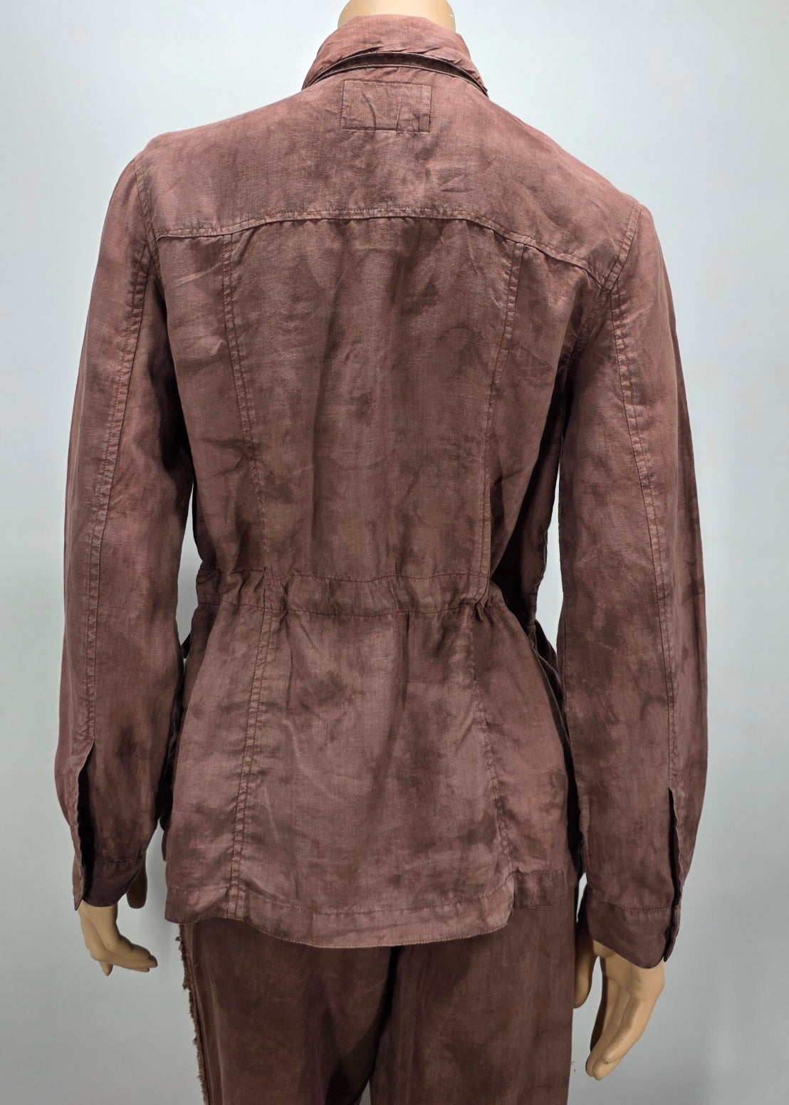 MEXX, brown linen jacket, 2000s, size 36-38
