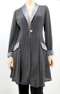 Long party jacket from the 90s, black/silver, size 38(40)