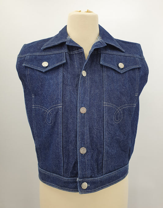 Men's denim vest from the 70s-80s, size SM