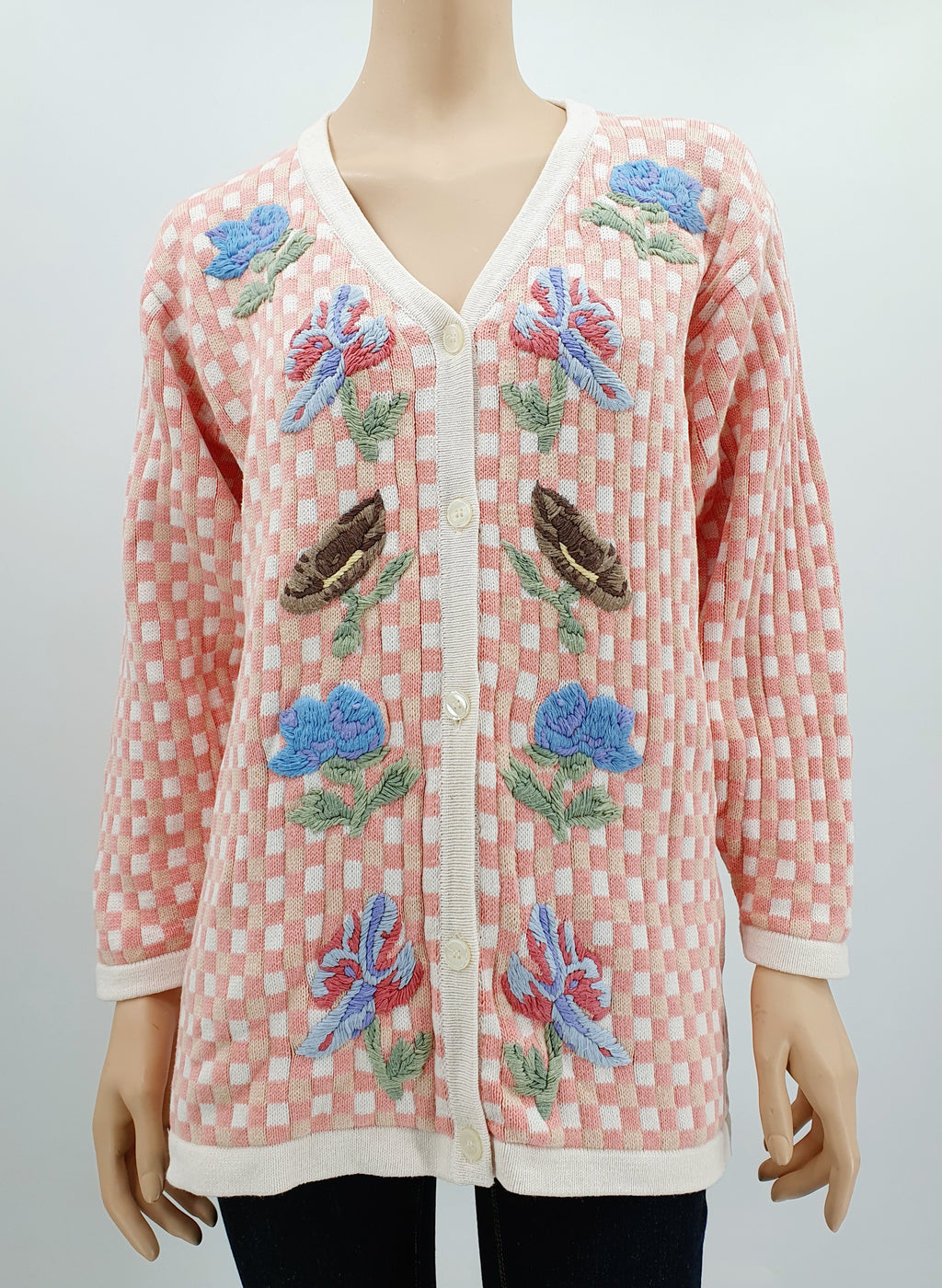 Pierre Cavallo pastellinvärinen neuletakki 90-luvulta koko 40-42