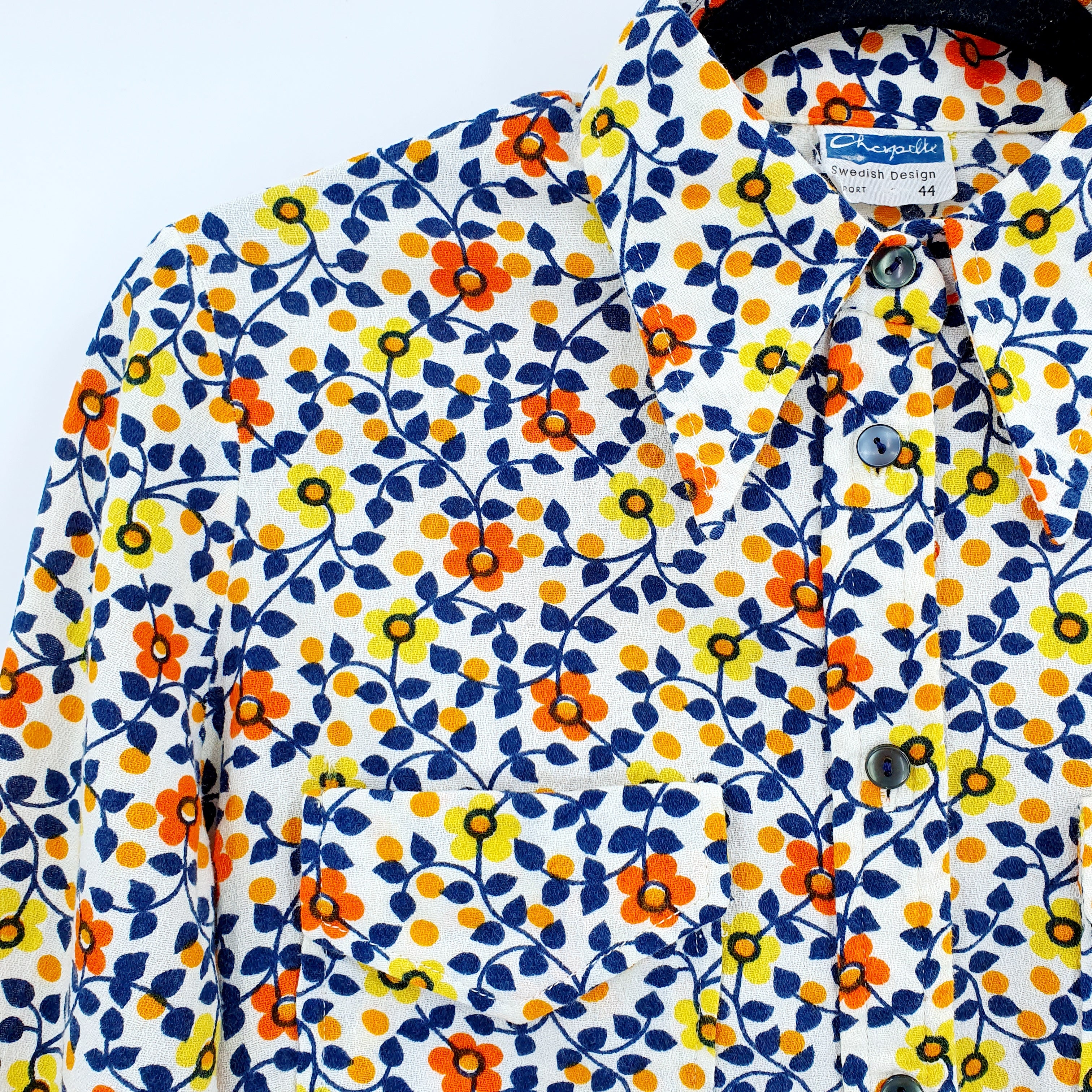 Short floral jacket from the 60s, size 34-36