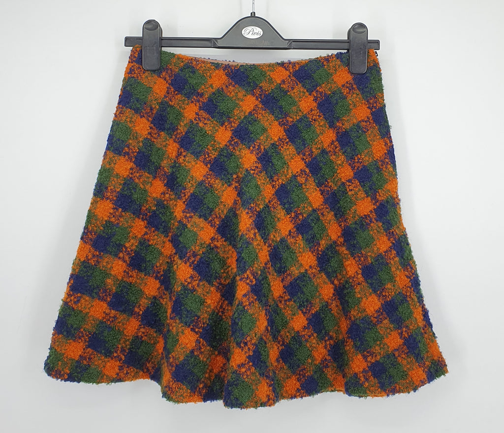 Short A-line wool blend skirt from the 60s, waist 70cm, size 36