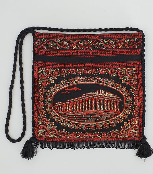 Hippie-style shoulder bag, embroidered image