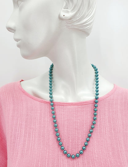 Turquoise pearl necklace, length 58cm