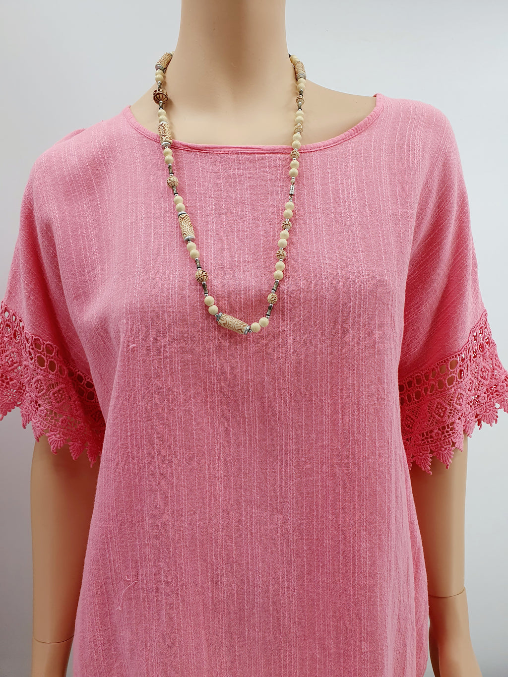 Light boho-style necklace from the 90s, length 75cm