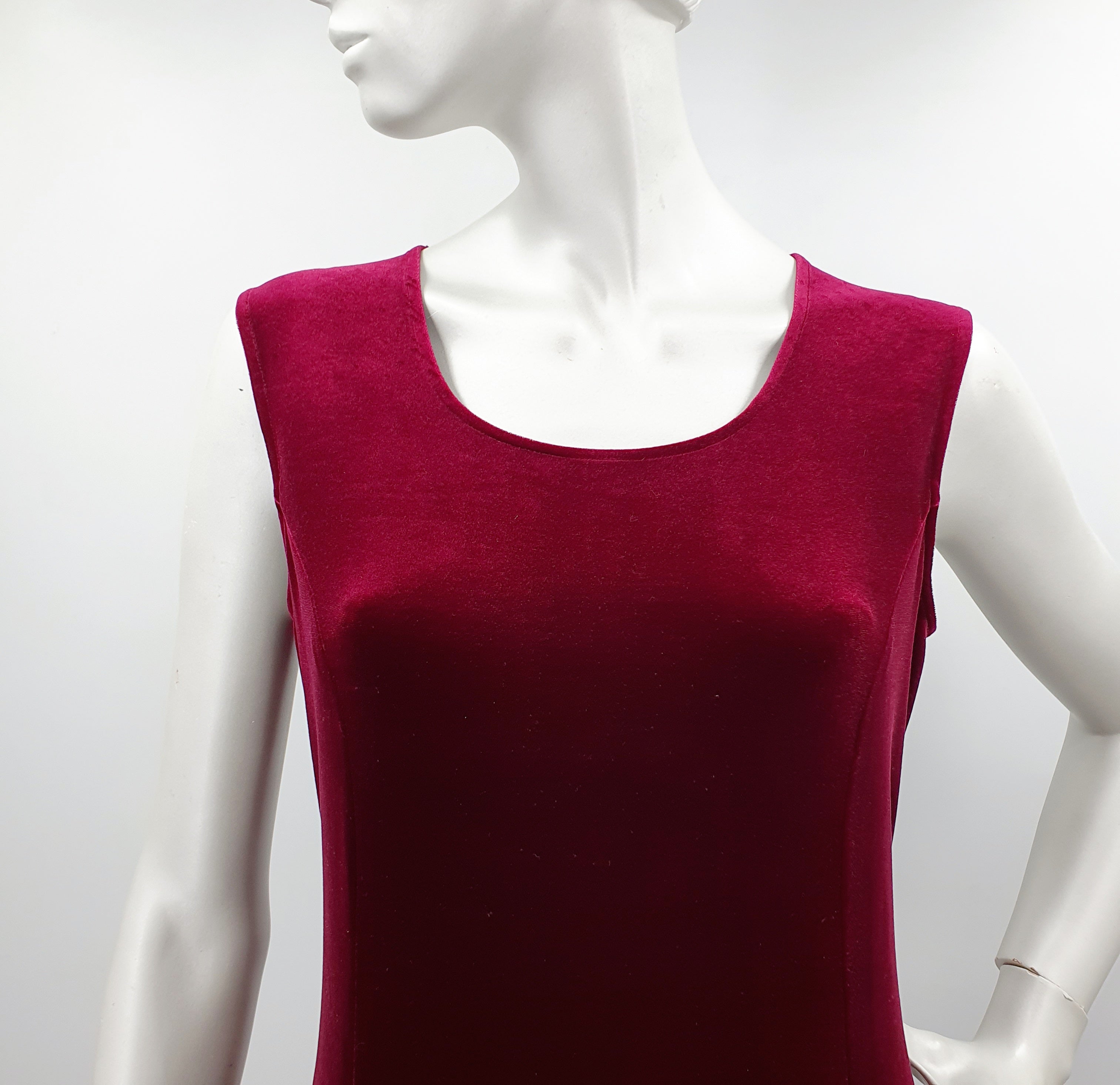 L'Amoura, burgundy velvet maxi dress from the 90s, size 36-38