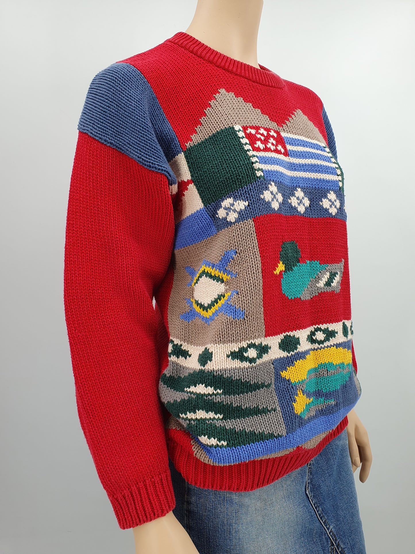 Duck-themed sweater from the 80s-90s, size 36-38