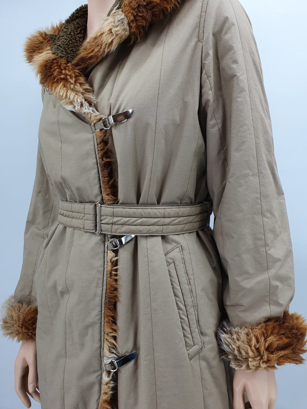 Piiron, long winter jacket from the 70s-80s, size 38