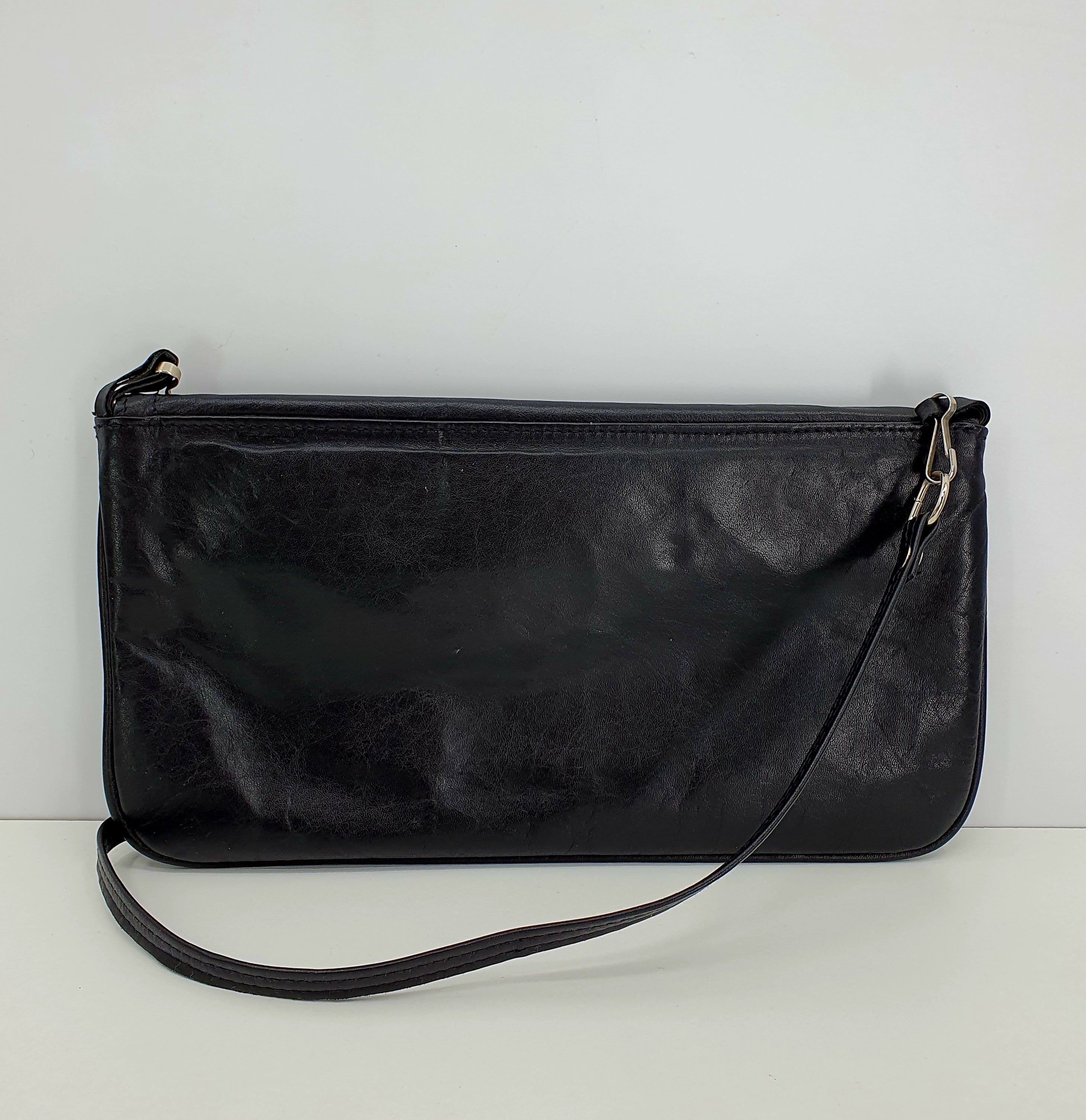 Black shoulder bag from the 70s-80s, genuine leather