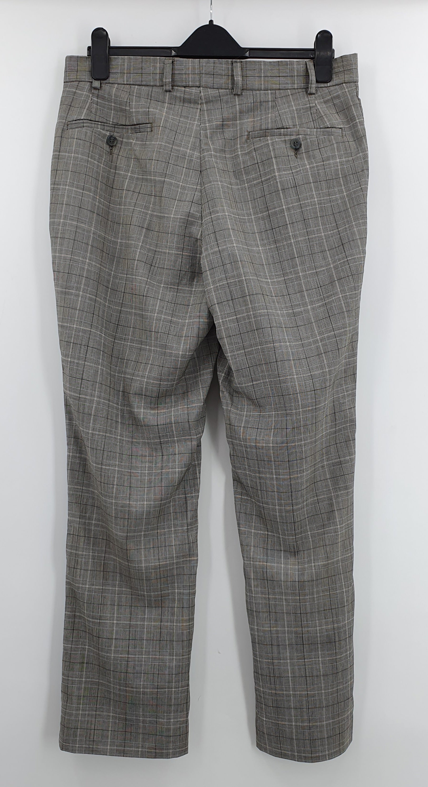 Turo Tailor, men's checkered straight trousers from the 2000s, waist 86cm