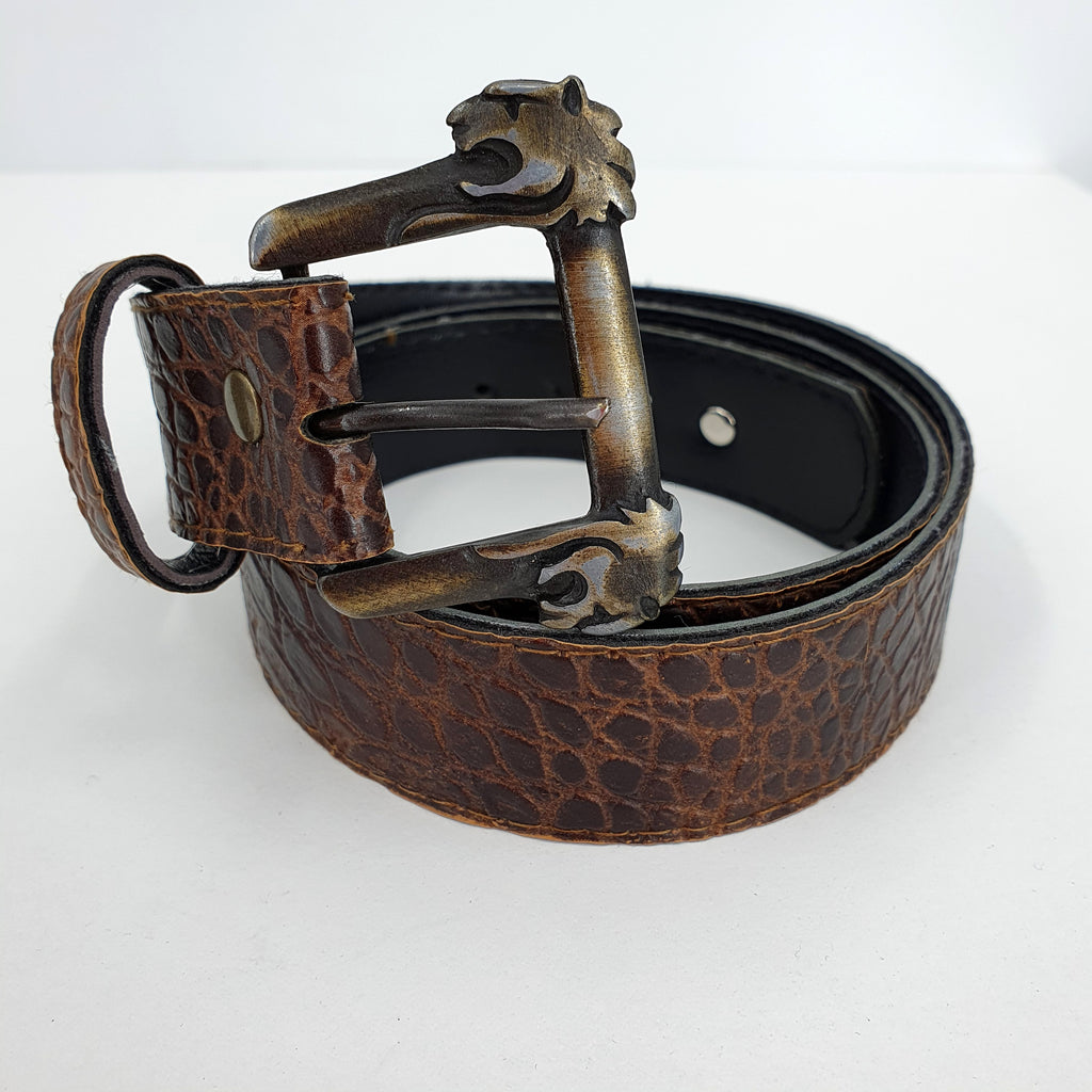 Lion pattern women's belt from the 90s, length 70-80cm