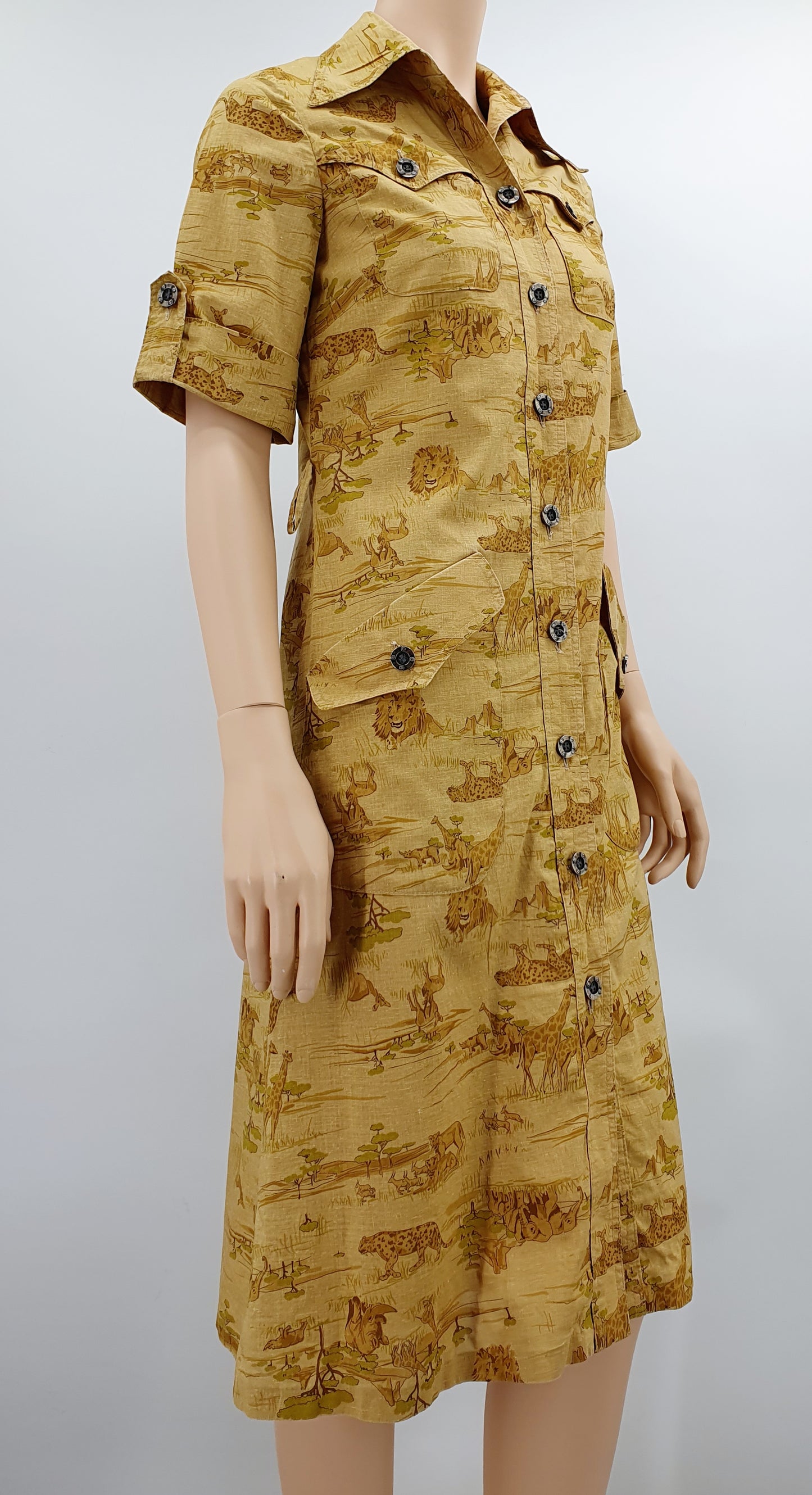 Beauty, wild animal-themed dress from the 70s-80s, size 34-36