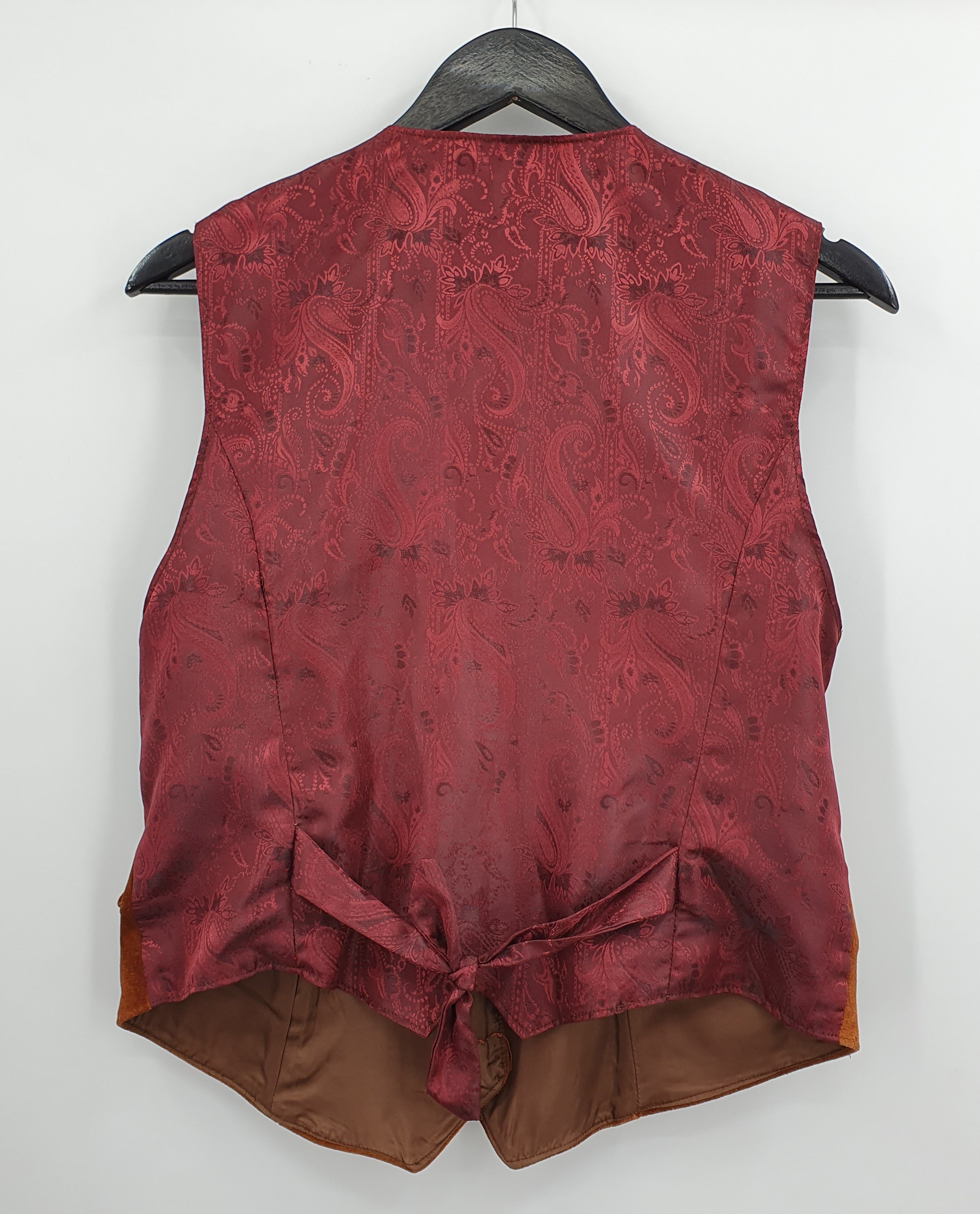 Cognac brown women's suede vest, size 38