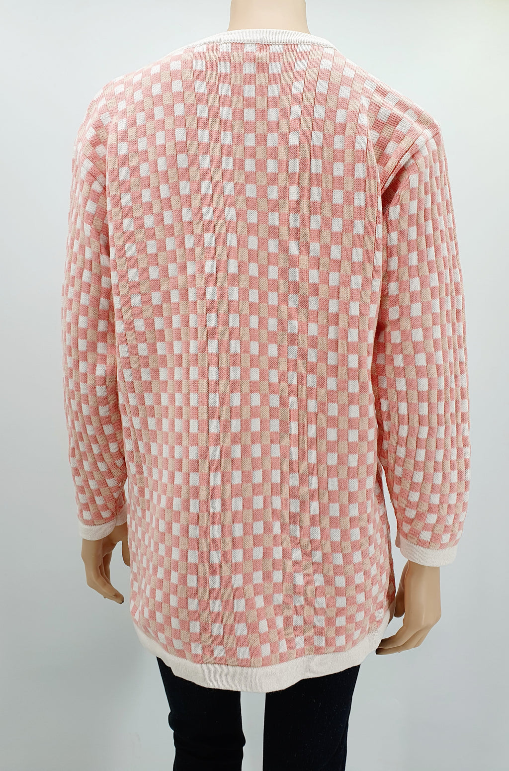 Pierre Cavallo pastellinvärinen neuletakki 90-luvulta koko 40-42 kuva takaa