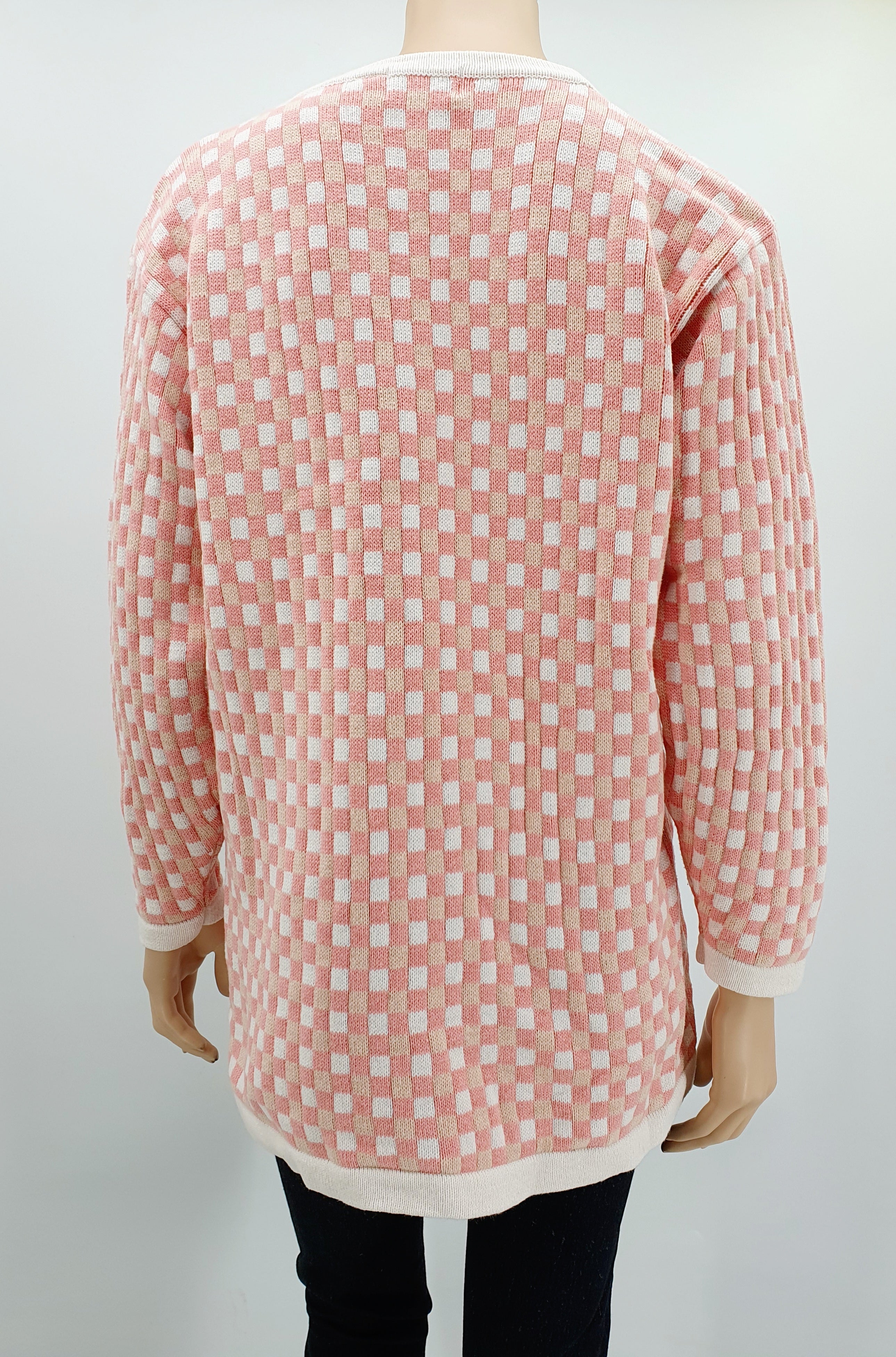 Pierre Cavallo pastellinvärinen neuletakki 90-luvulta koko 40-42 kuva takaa