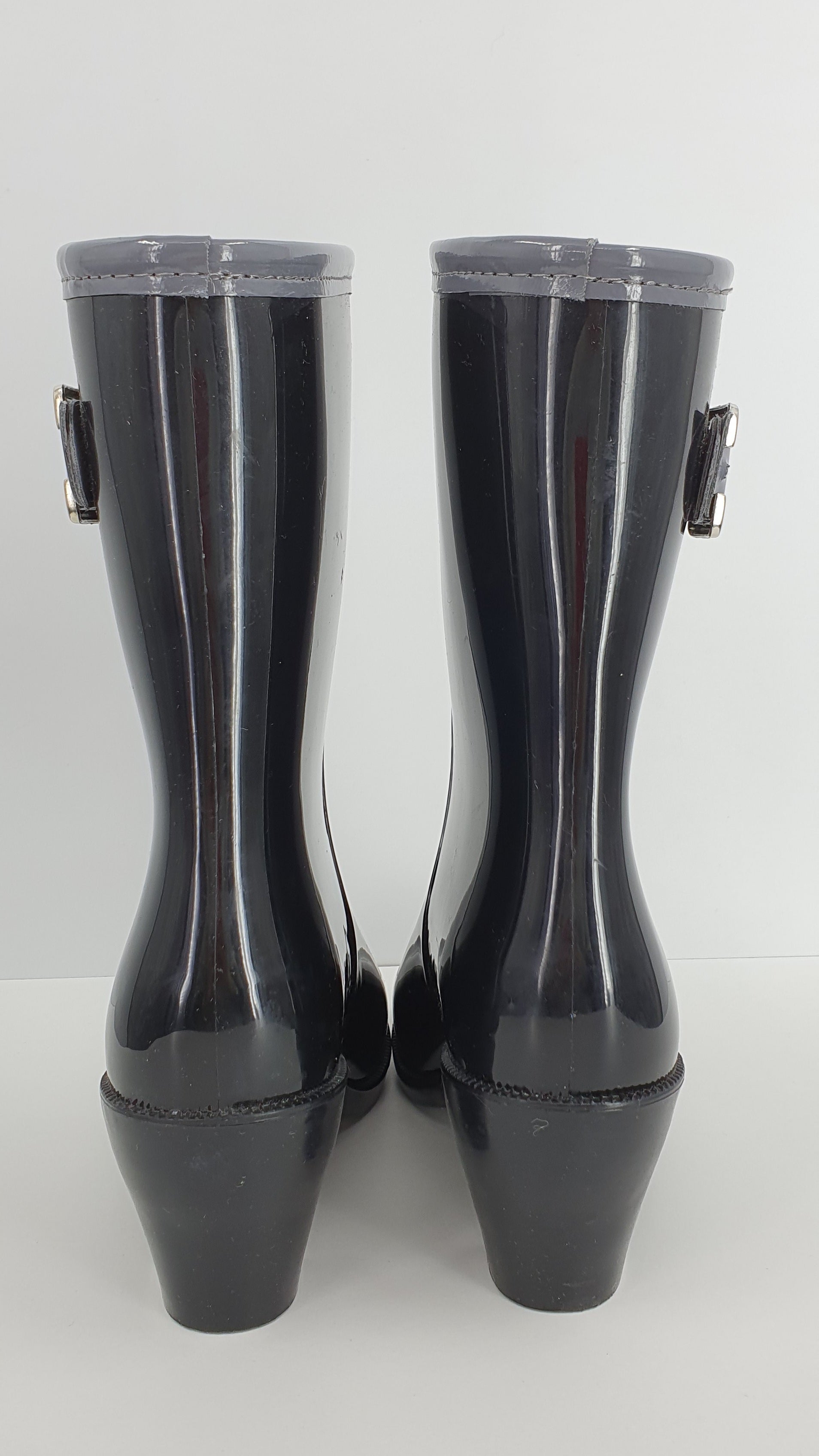 Women's rubber boots with heels, size 37