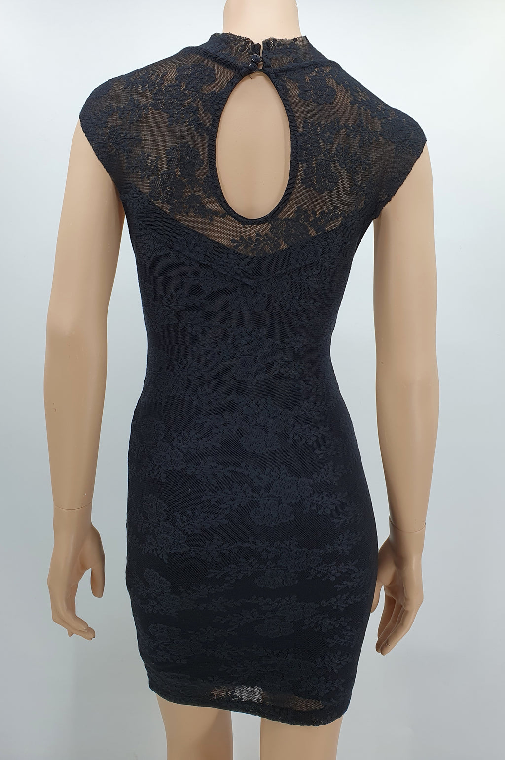 Madonna, black Y2K lace dress, size 34